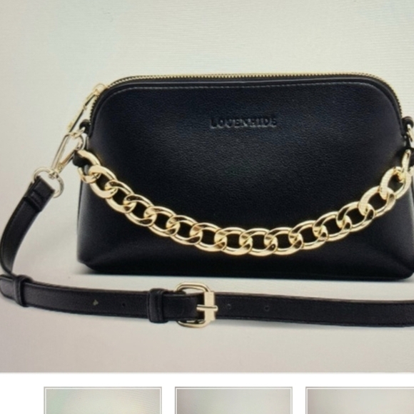 Louenhide Lindy Shoulder Bag, evening bag,  Black Vegan Leather New - Picture 6 of 15